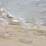Set 4 glasses of champagne crystal chiseled
