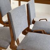 Suite of 4 chairs by Maurice Pre restored 1950