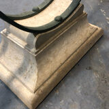 Iron and glass console, antique patina