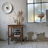 Oak spindle leg console