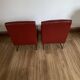 Paire de fauteuils vintage rouge bordeaux