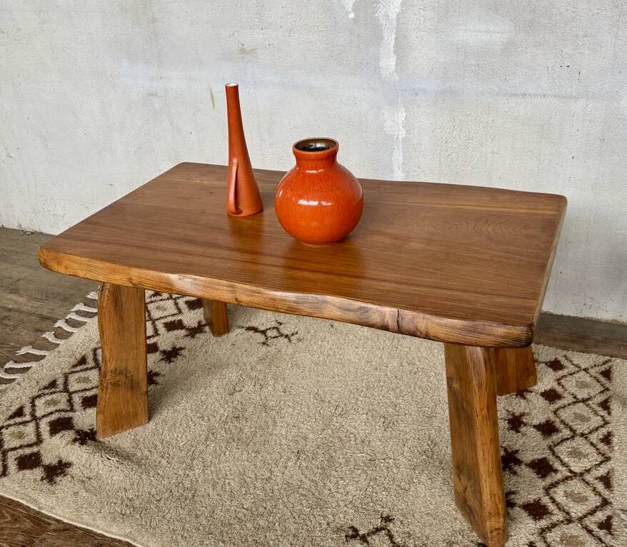 Vintage modernist elm coffee table