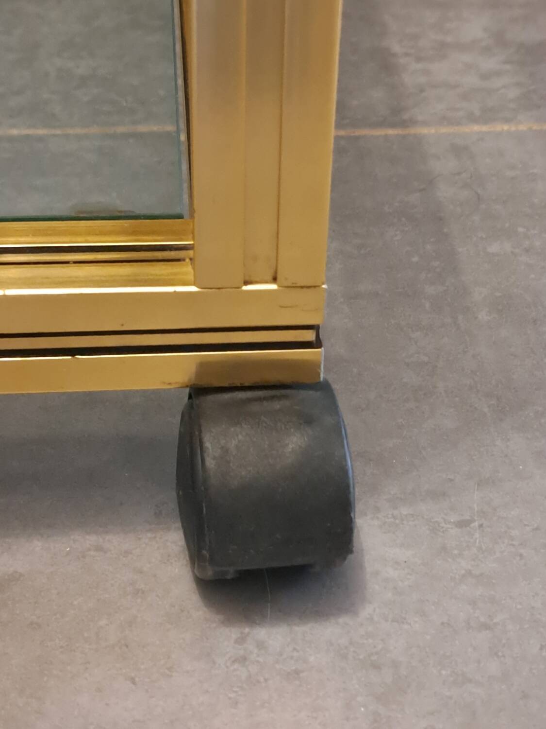 Pierre Vandel serving trolley in gold aluminum