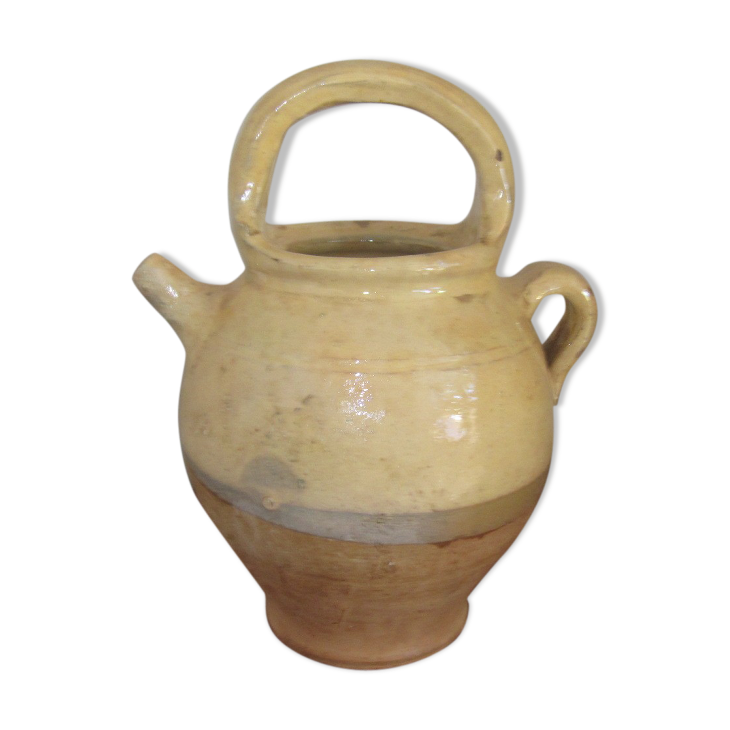 Old glazed sandstone pot