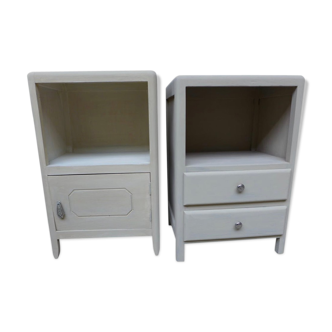 Pair of vintage ivory bedsides