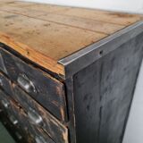 Old workshop drawer cabinet industrial furniture black patina