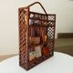 Vintage bamboo and rattan wall shelf from the 70s
