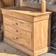 Antique chest of drawers with 4 drawers in raw solid wood.