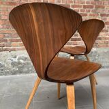 Set of 4 Norman Cherner chairs for Plycraft USA in teak, 1960s