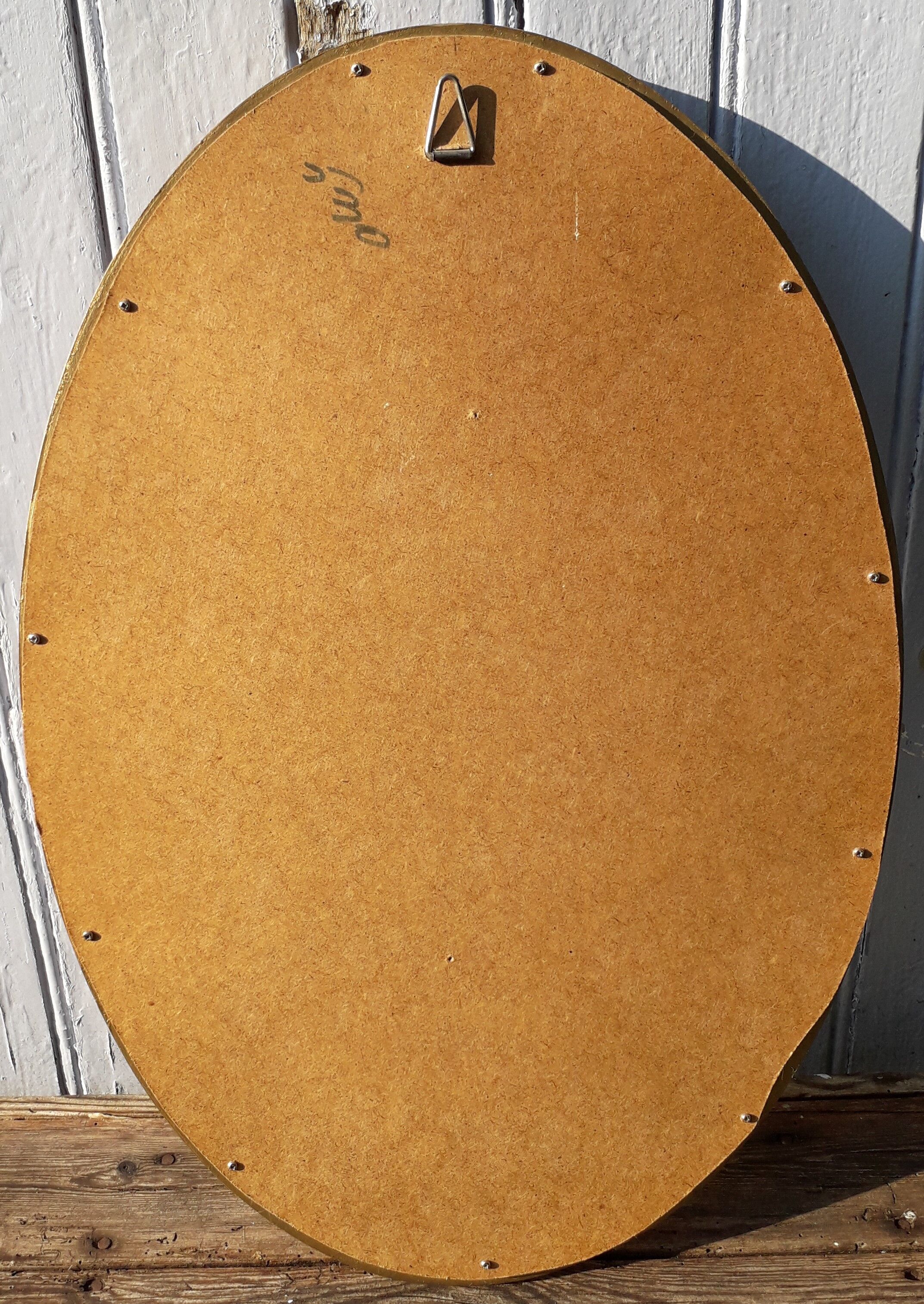 Gilded platter mirror 45x66cm