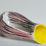 Free-form ceramic vase by R. Dupanier with abstract decoration from the 50s