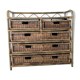 Commode vintage en rotin et osier