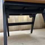 Compass leg armchair - teak and leather