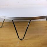 Bean coffee table, vintage American style, Formica metal, 1970s