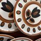 Set of 6 vintage Boch La Louviere dessert plates, 1970s, Kimono model -