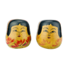 2 poupées Hijiori Kokeshi Hime « Princess » Daruma poupée