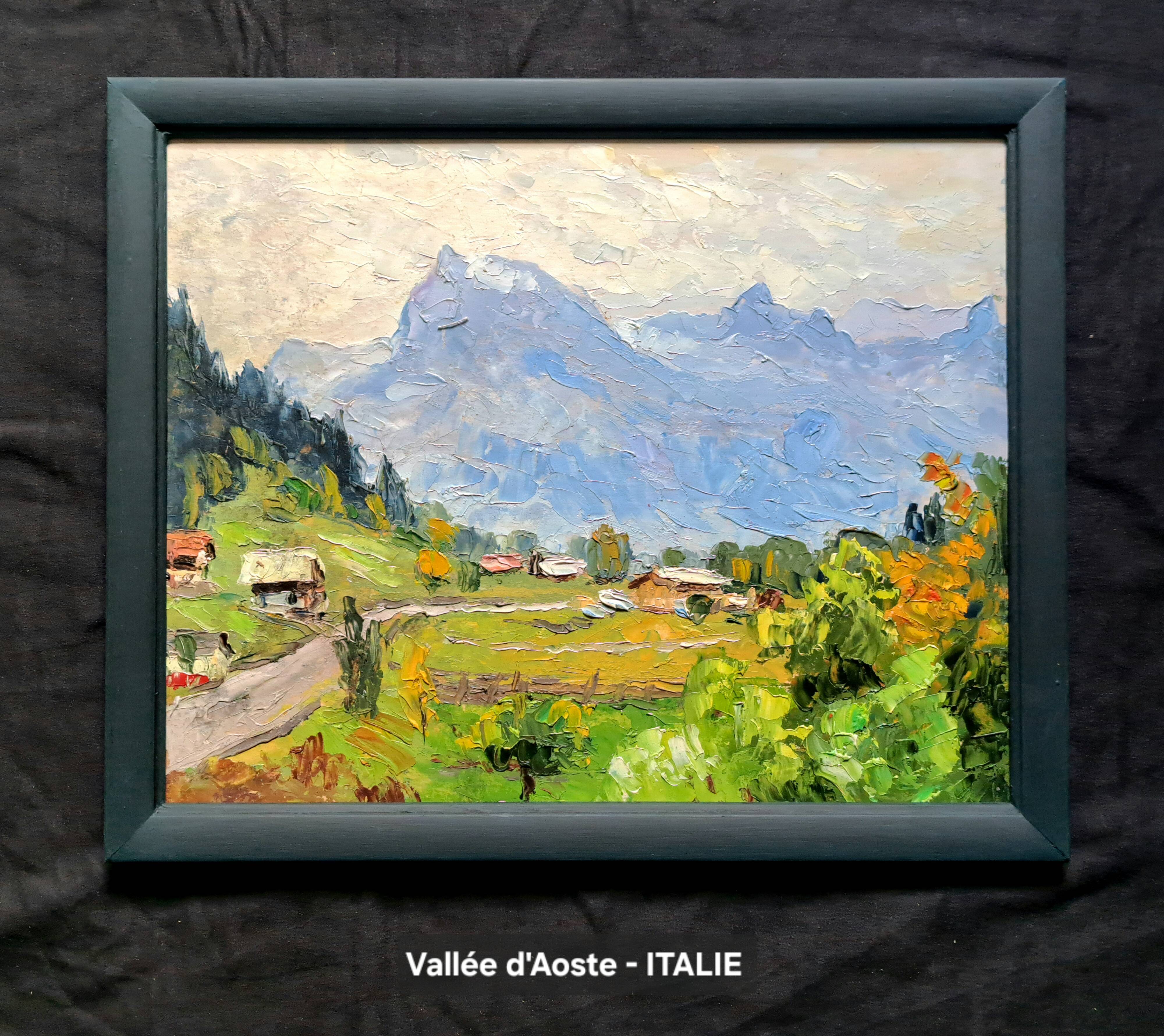 Pair of post-impressionist paintings signed BERJONNEAU, oil on cardboard.