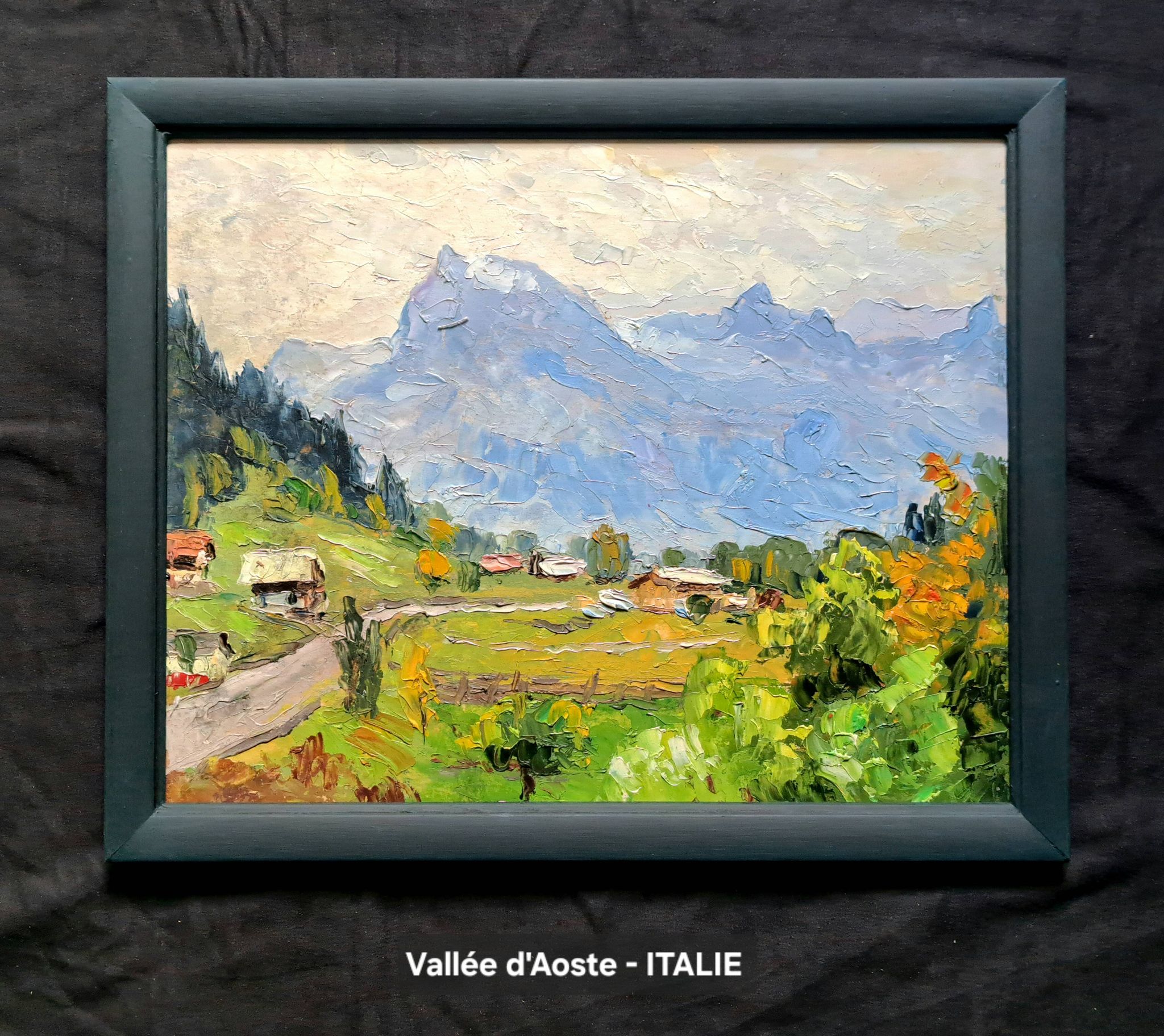 Pair of post-impressionist paintings signed BERJONNEAU, oil on cardboard.