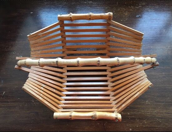 Rattan and bamboo basket