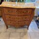 Louis XV style commode with marquetry and marble.