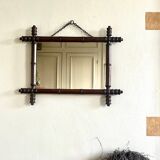 Bamboo-shaped wooden mirror