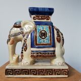 Blue ceramic elephant, beige