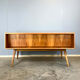 Desk with glass top, walnut, 1950s