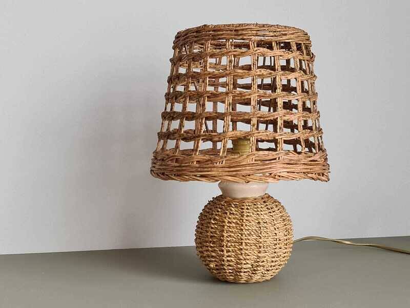 Vintage wicker and rattan lamp – natural bohemian lamp