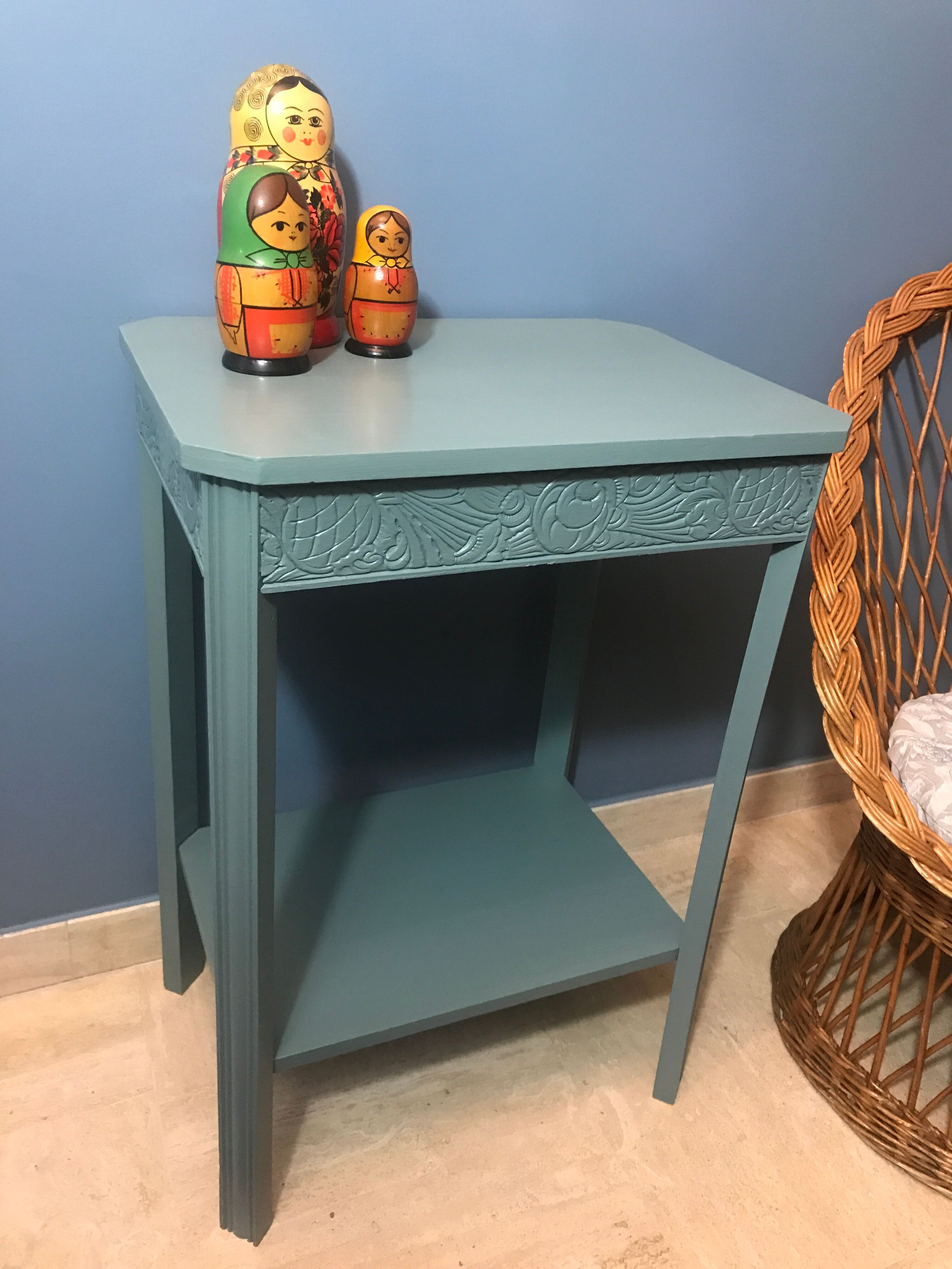 Blue/green art deco side table