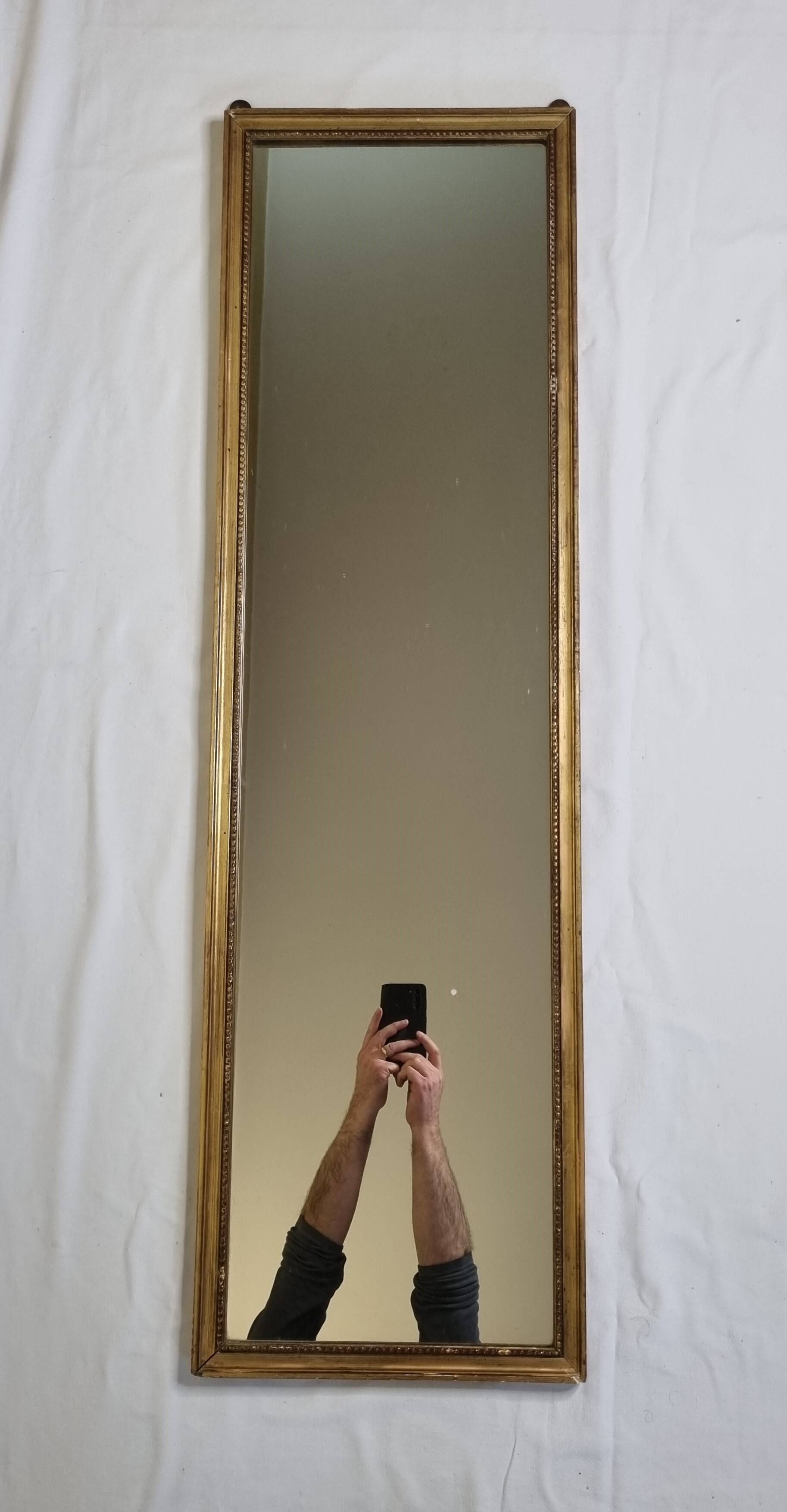 Vintage wall mirror, gold frame, 118 cm