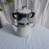 Cafetière Salam Limoges France blanche argent