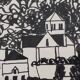 Encre moderniste, encre noire sur papier 1967, St Gilles, signée 39 x 31 cm