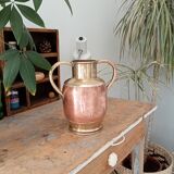 Antique amphora vase in brass and copper