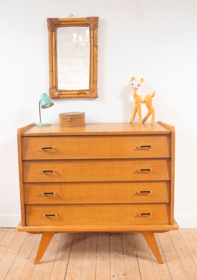 Rectangular rattan mirror