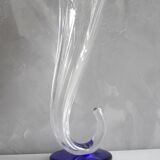 Crystal vase in the shape of horn of plenty, signed lVV