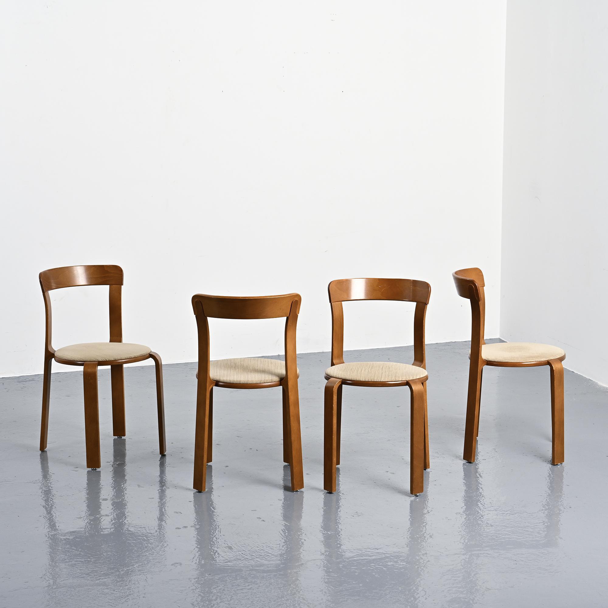 Set of 4 vintage chairs by Bruno Rey, Dietiker Switzerland