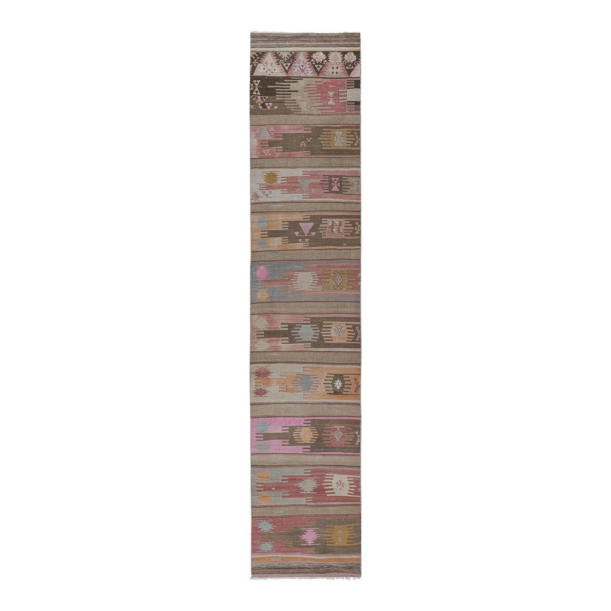 Vintage Turkish hallway rug 82x380 cm