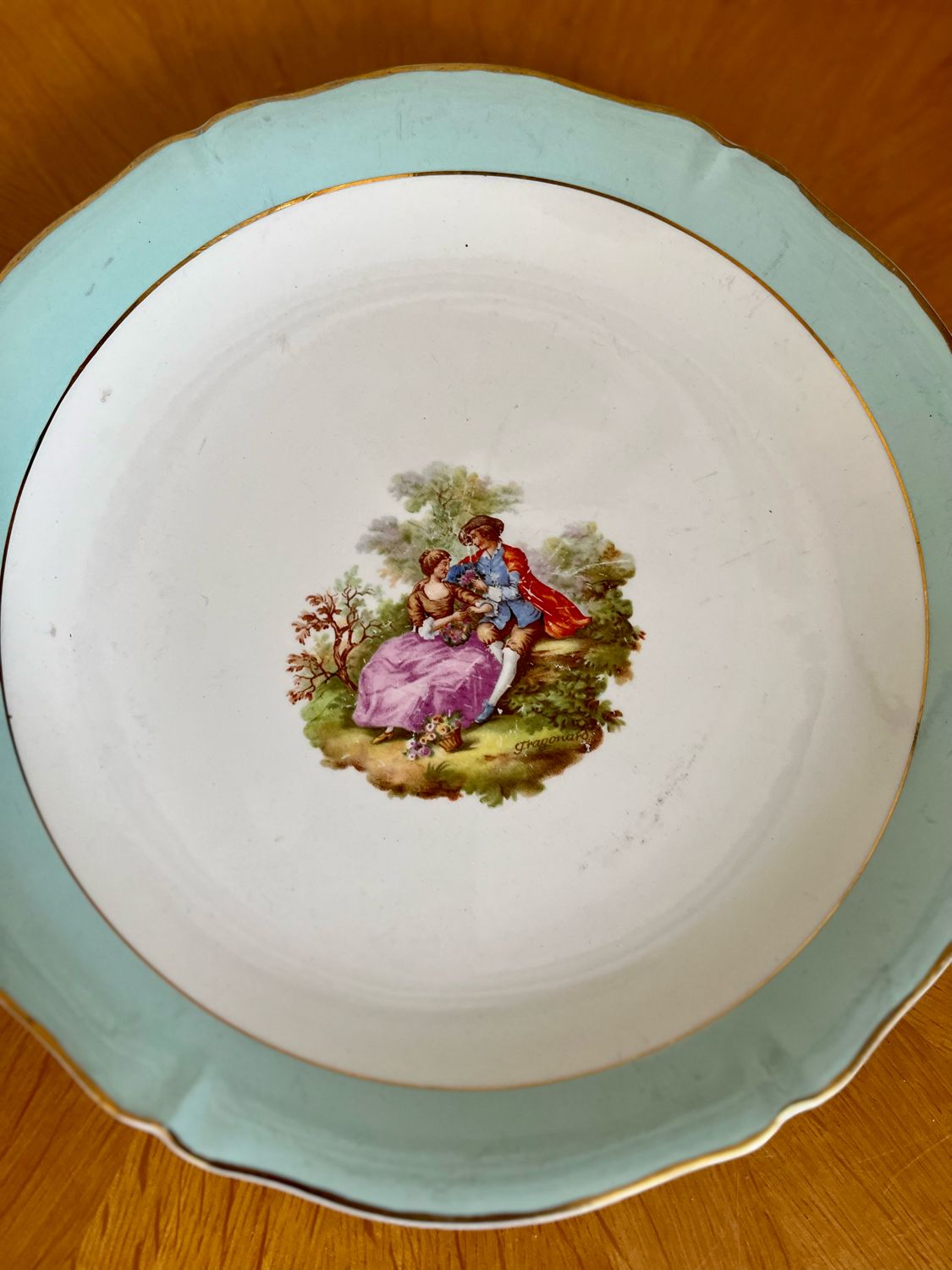 Ceranord France “Fragonard” semi vintage porcelain dish