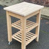 Scandinavian solid wood sideboard on wheels 85cm