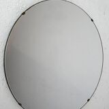 Vintage round mirror with invisible frame, 1950s/60s