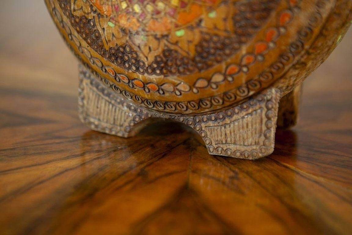 20th-Century Ornately Wooden Water Bottle, 1890s