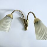 Large Vintage Glass Brass Wall Lamp