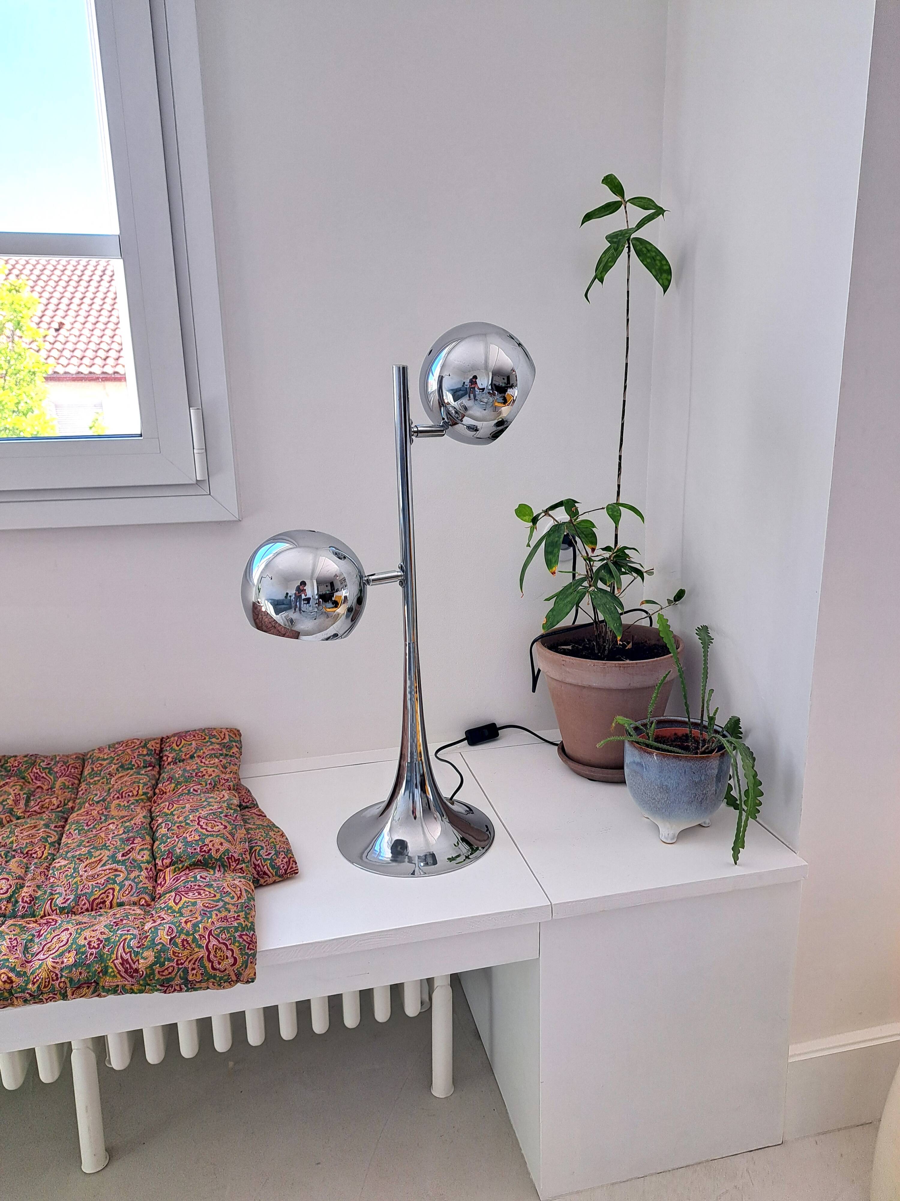 Pair of vintage space age eyeball lamps