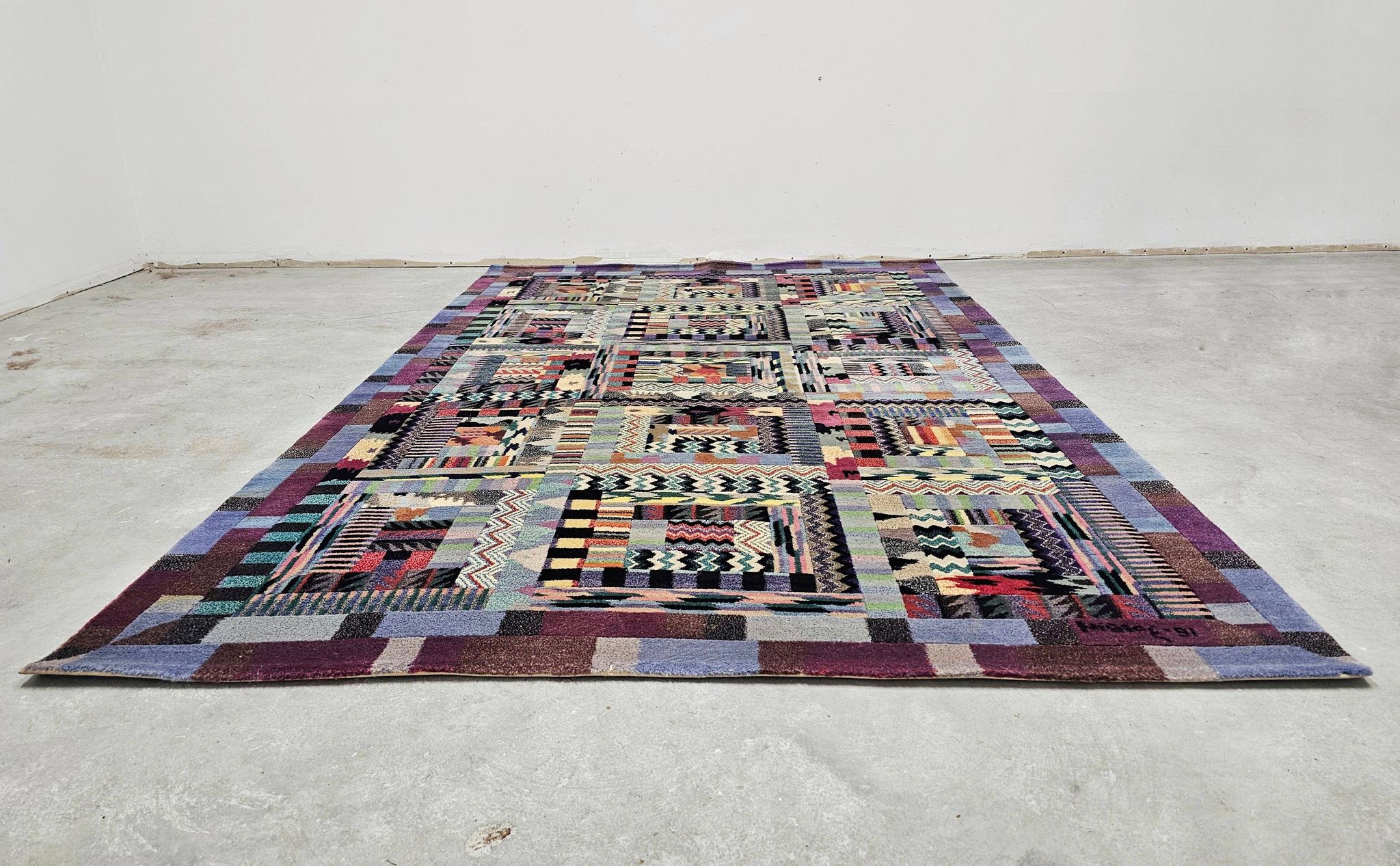 Vintage hand-knotted rug model Orion by Ottavio Missoni for Missoni