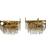2 appliques Strass - dorées - Années 60