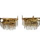 2 appliques Strass - dorées - Années 60