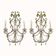 Italian crystal wall sconces with bead flowers in green (pair)