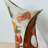 Vintage vase enamels of flowers signed Tess