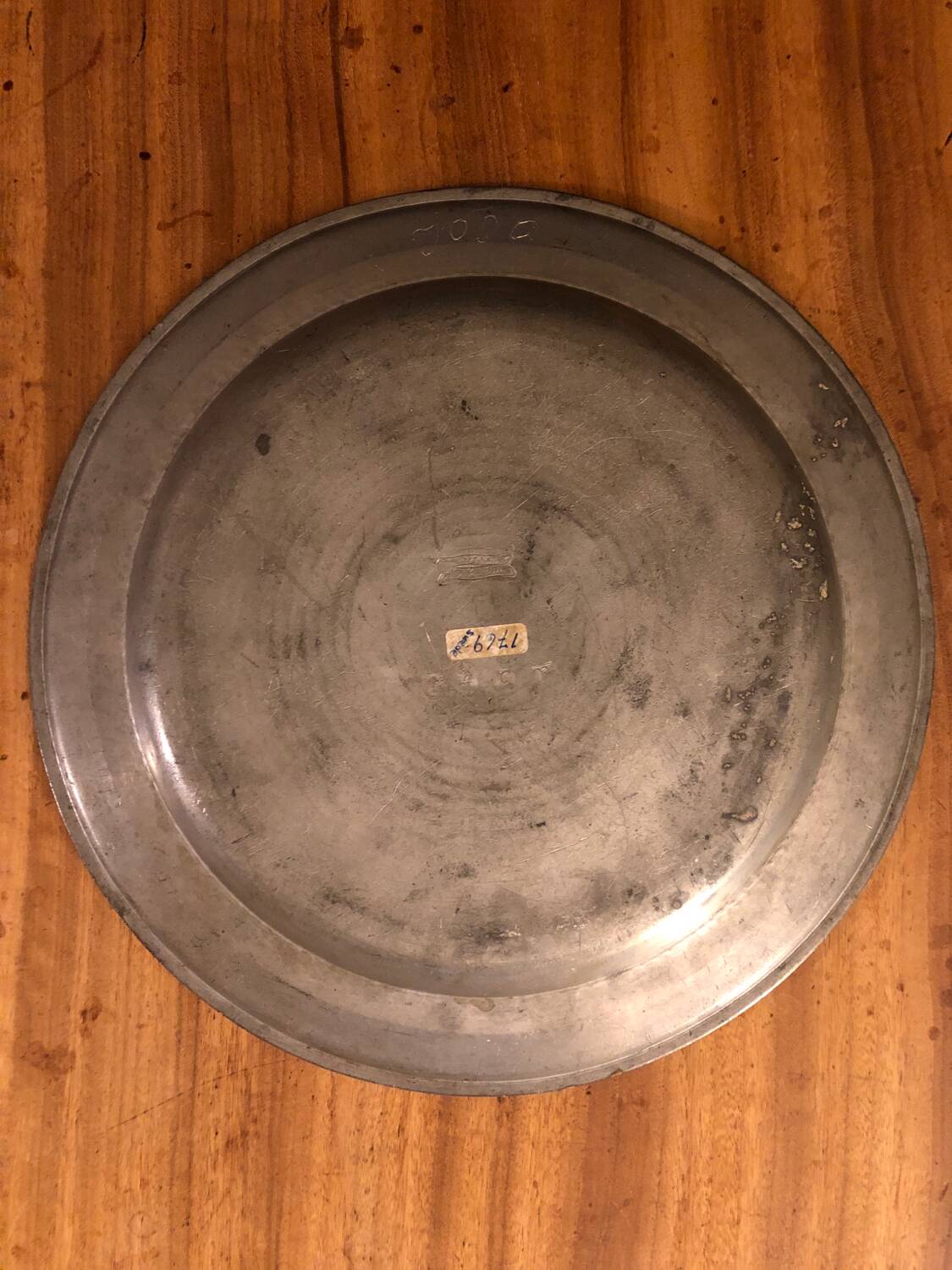 Antique pewter dish