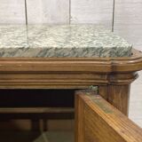 SOUBRIER Chippendale sideboard in oak, elm burl and marble
